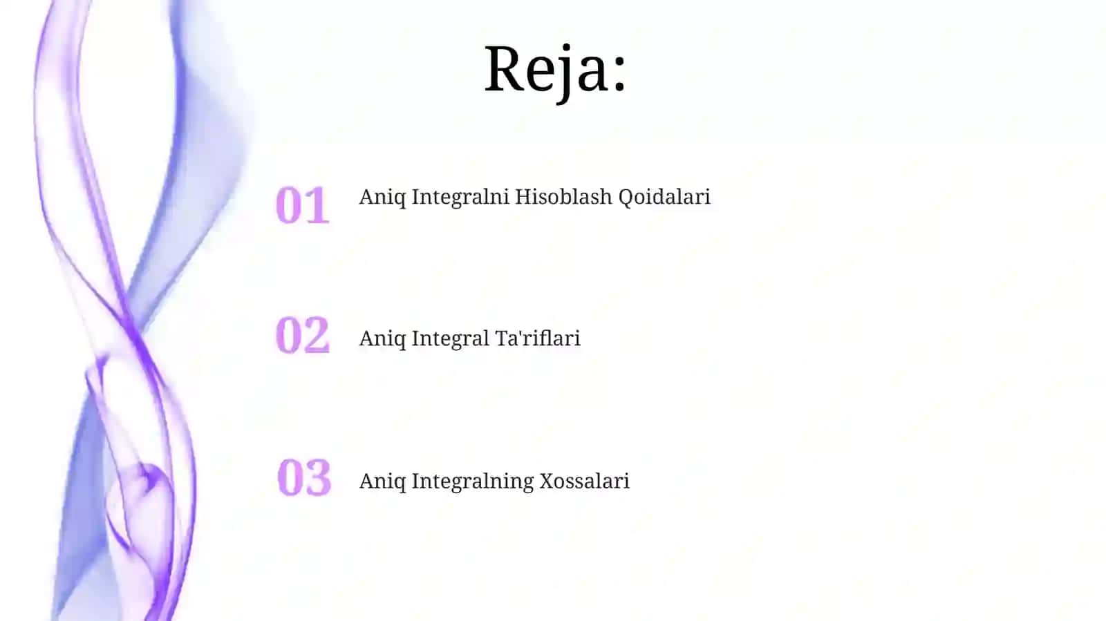 Aniq Integral Ta'riflari 2