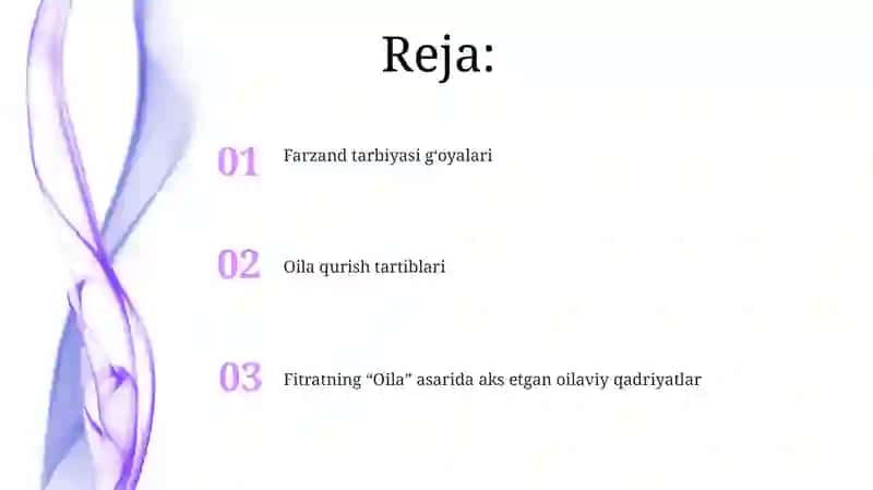 Fitratning "Oila asari"dagi oila qurish tartiblari va farzand tarbiyasiga oid ģoyalar 2
