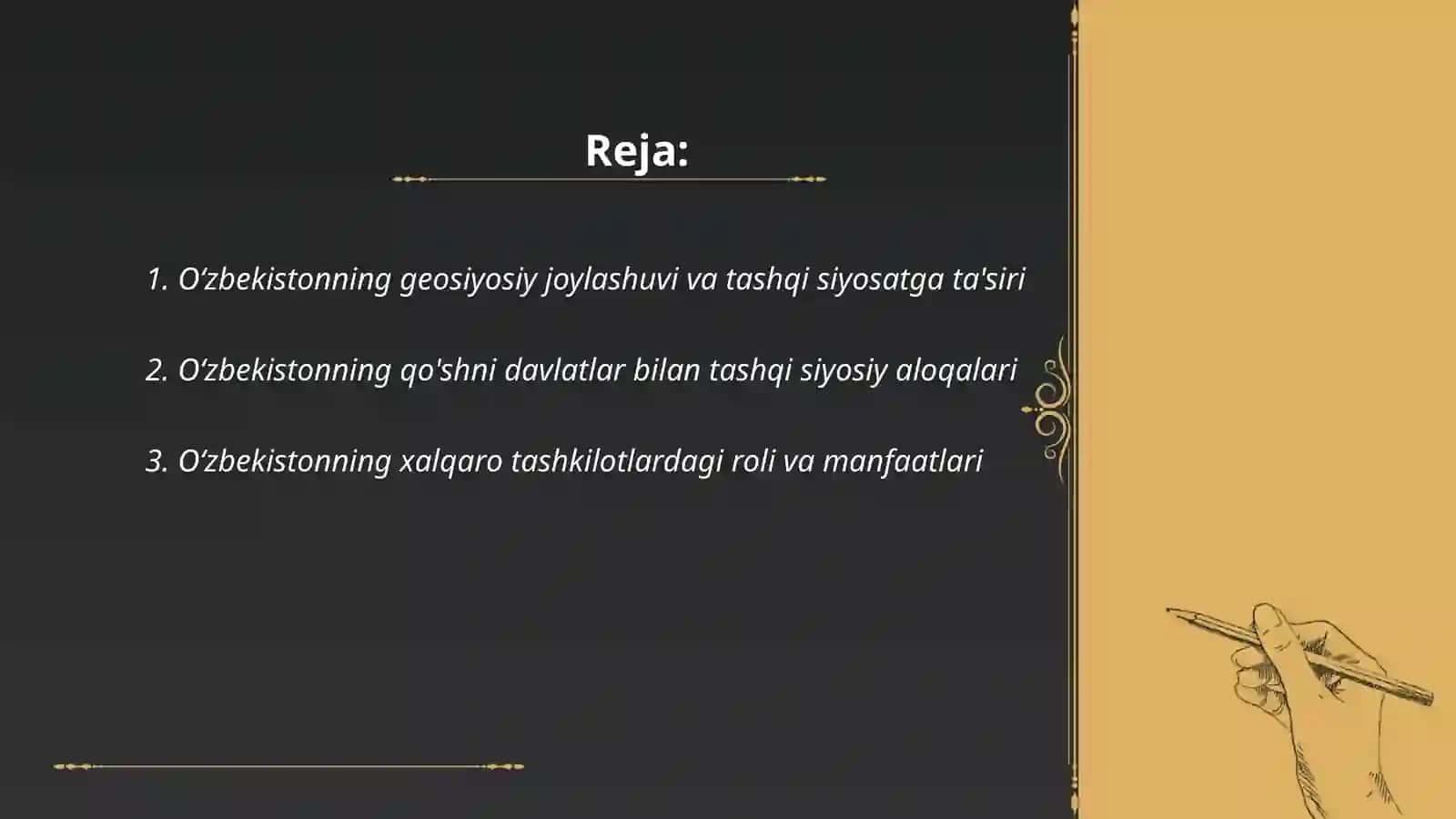 O‘zbekiston tashqi siyosatida milliy va umumbashariy manfaatlarning o‘rni 2