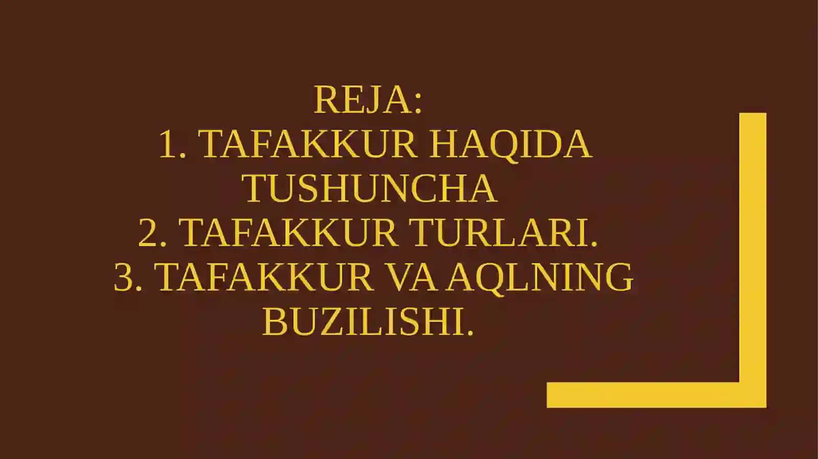 Tafakkur va nutq jarayoni. Tafakkur vanutqning kasalliklardao`zgarishi 2