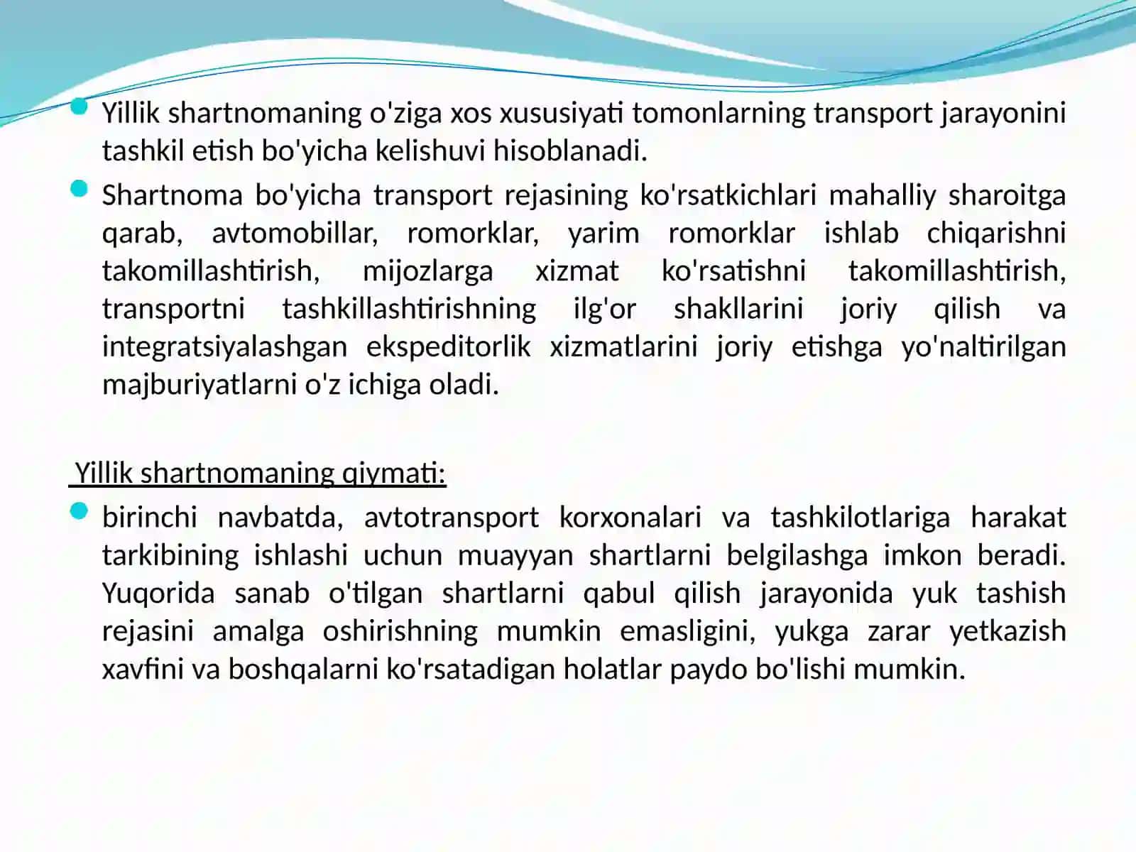 Yillik shartnomalar 2