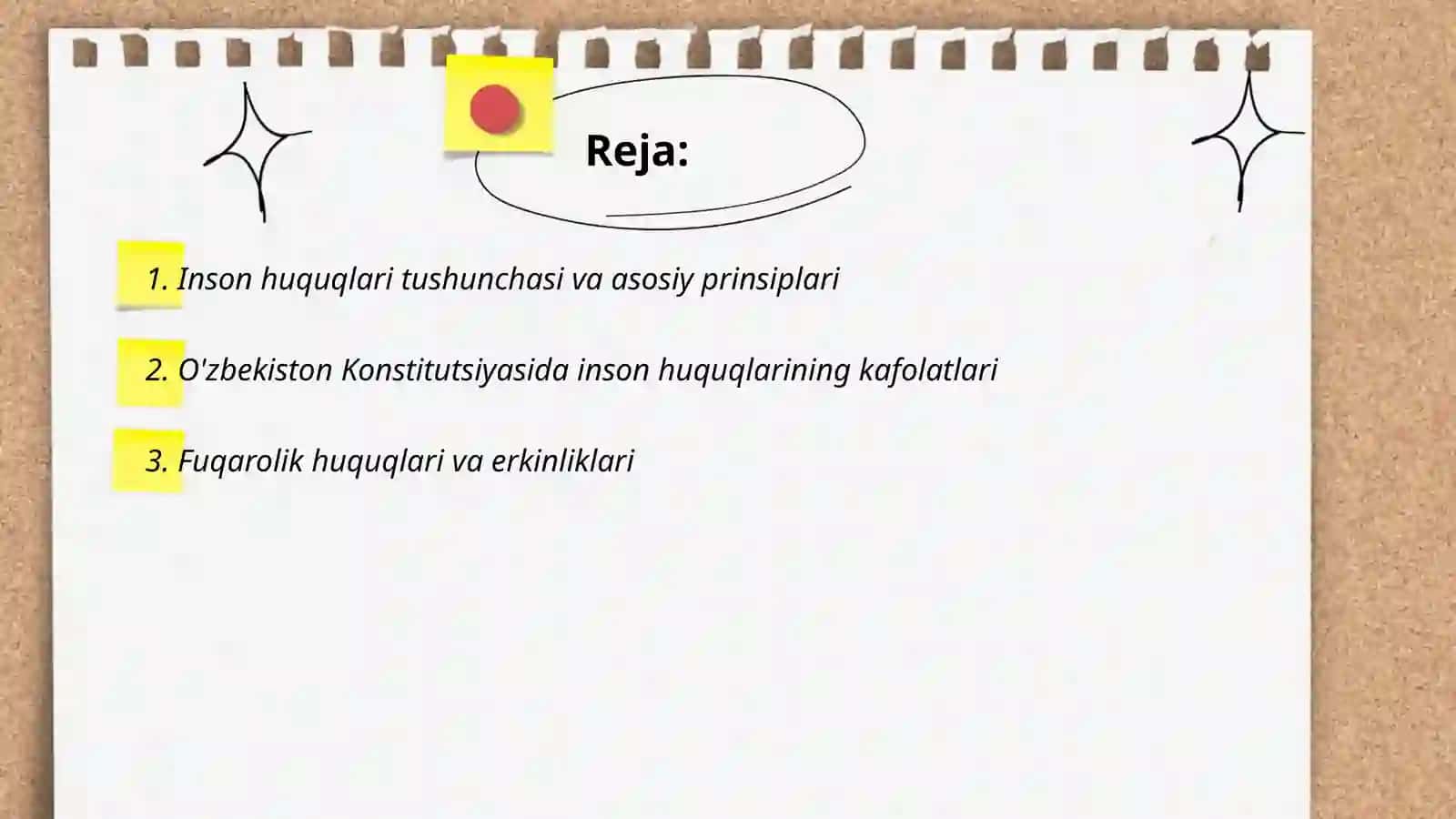 O'zbekistonda inson huquqlari va erkinliklari kafolatining yaratilishi 2