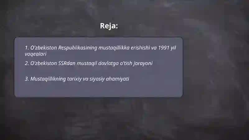 O'zbekiston Respublikasining tashkil topishi va uning tarixiy ahamiyati 2