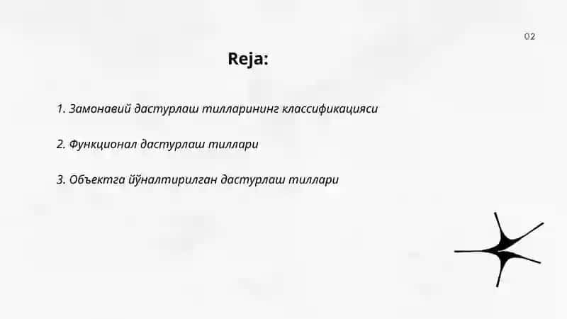 Замонавий дастурлаш тилларининг тахлили 2