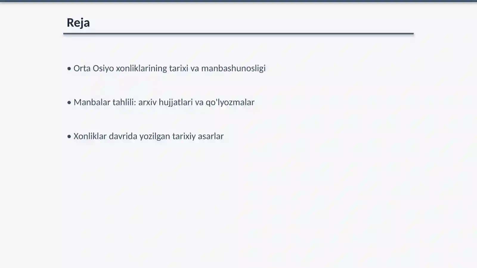 Orta osiyo xonliklari davri manbashunosligi 2