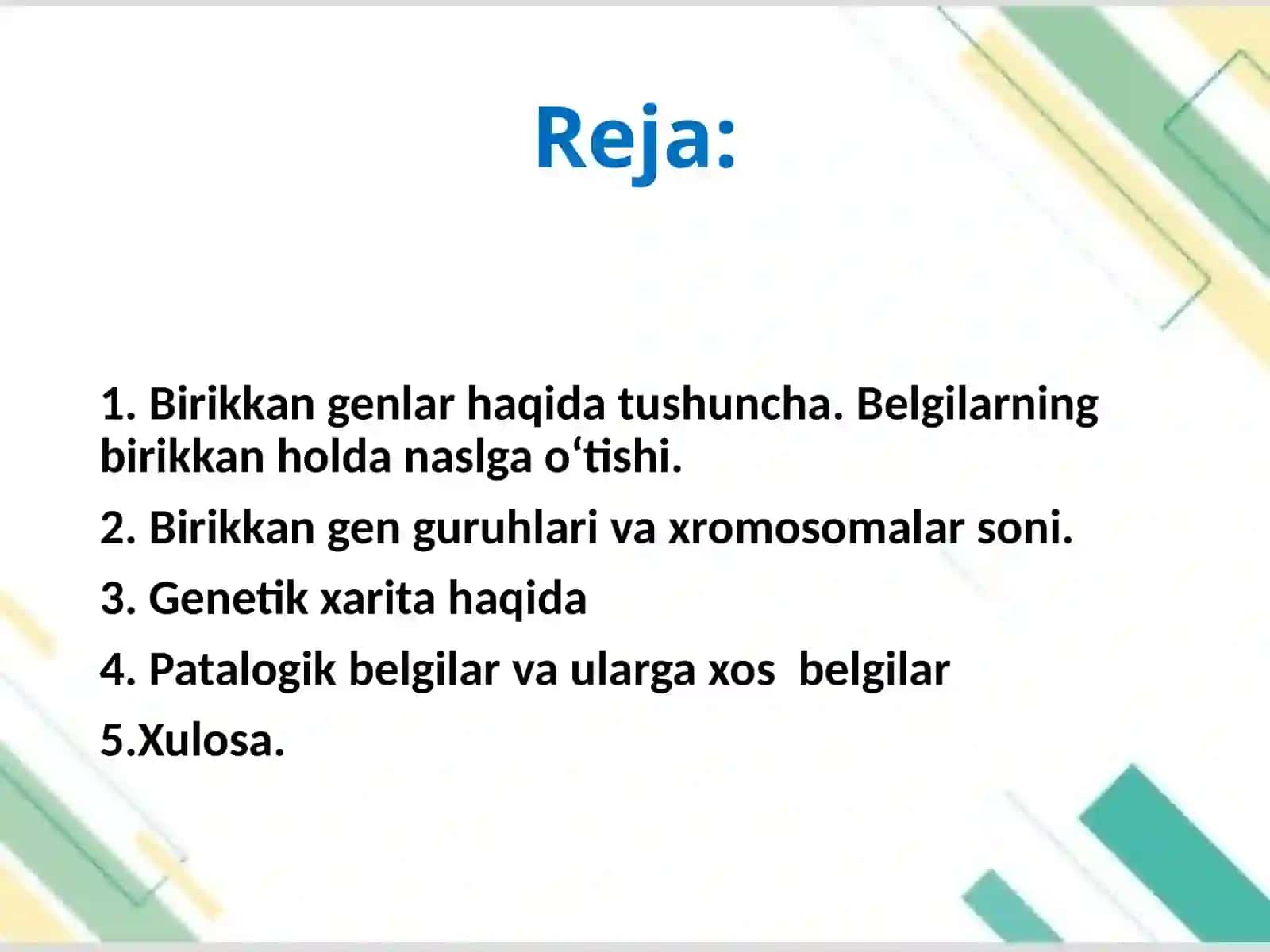 Odamlarda normal va patologik belgilarning irsiylanishi 2