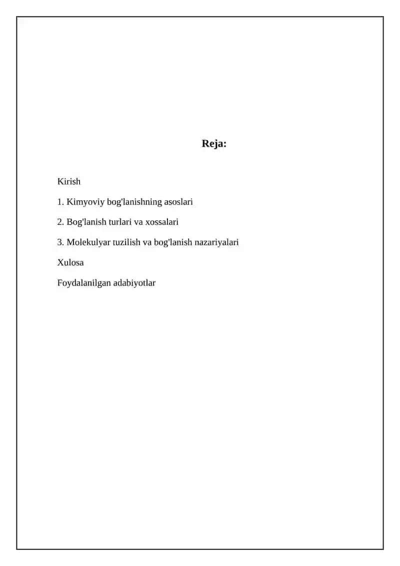 Kimyoviy bog'lanishning asoslari 2
