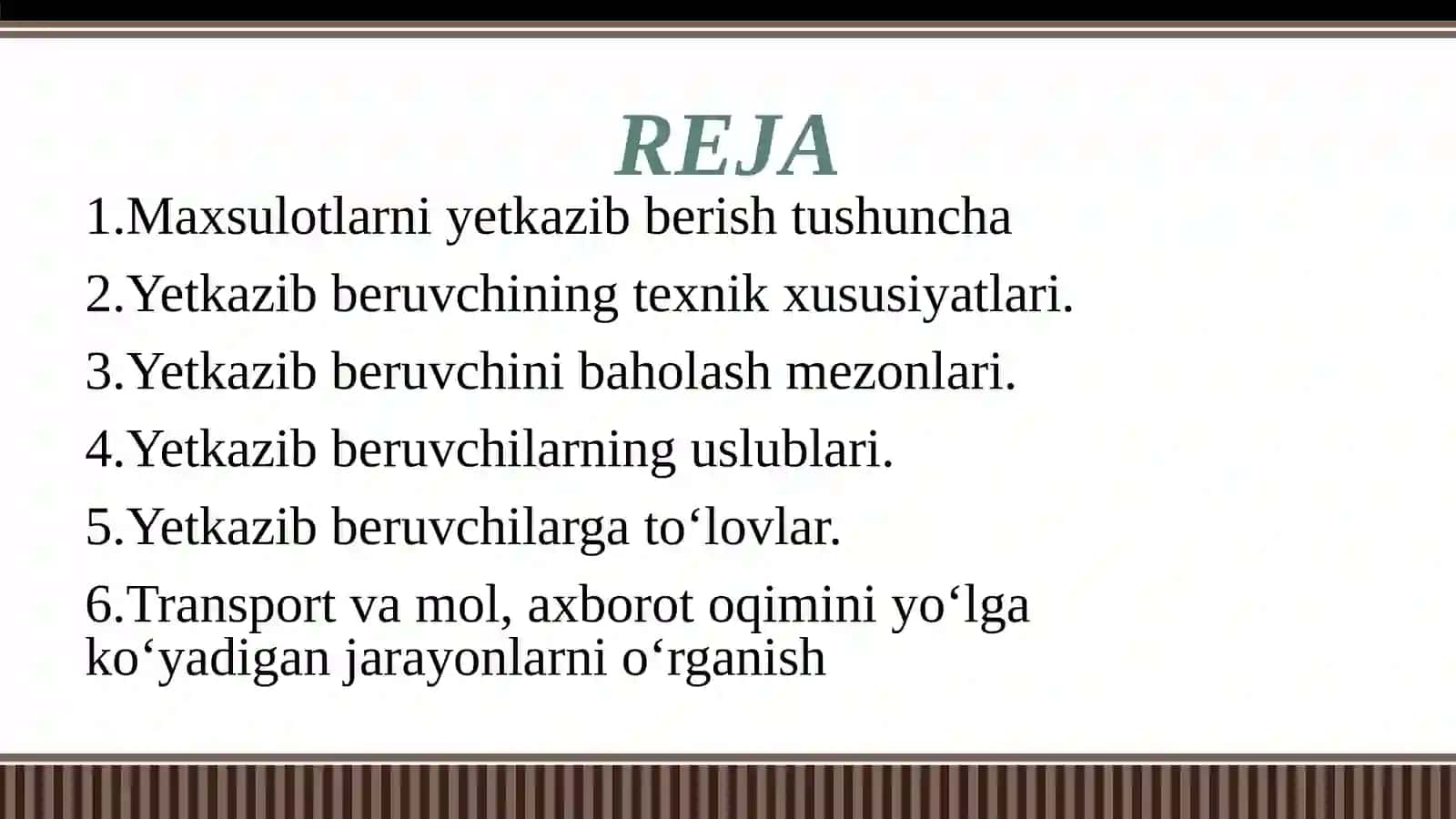 Maxsulotlarni yetkazib berish tushuncha 2
