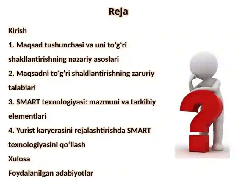 SMART texnologiyasi yordamida yurist karyerasini rejalashtirish 2