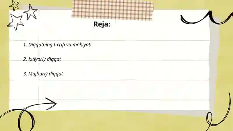 Diqqat turlari va uning xususiyatlari 2