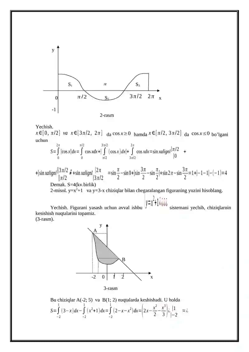 INTEGRAL HISOBNING ASOSIY MASALALARI 2
