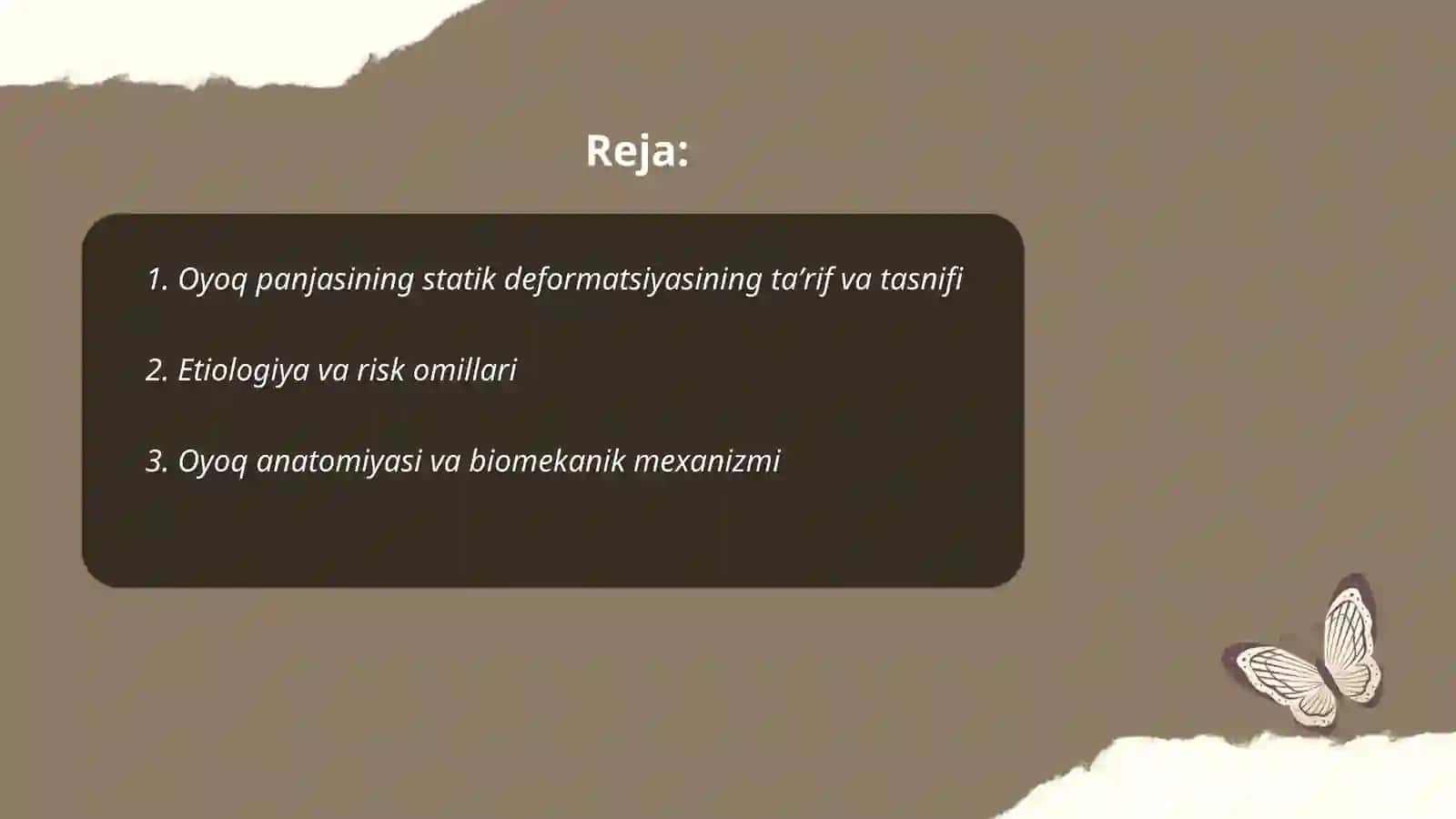 Oyoq panjasining statik deformatsiyasi 2
