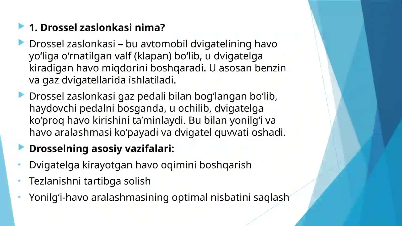 Avtomobilning drossel zaslonkasini holat datchigi 2