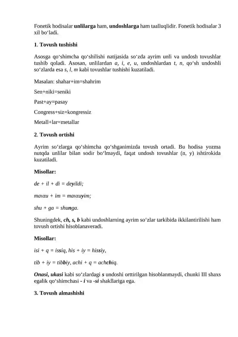 Undosh fonemalar tasnifi 2