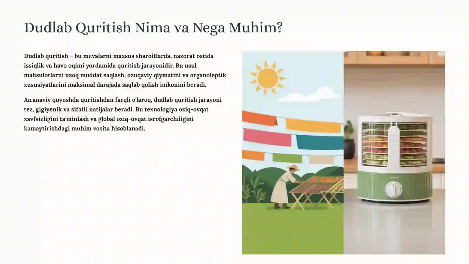 Mevalarni Dudlab Quritish Texnologiyasi: Zamonaviy Yondashuvlar va Ilmiy Asoslar 2
