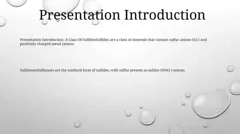 A Class Of Sulfides. Information About Sulfatuses. Physico-Chemical Properties And Composition Of Sulfides (Fes 2, Hgs, Pbs) 2