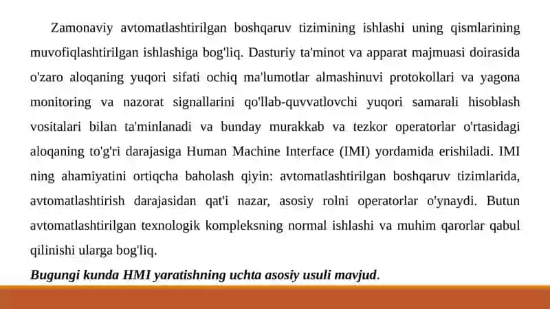 OPERATOR MULOQAT QATLAMI YUQORI SAMARALI IMI YARATISH VOSITASI 2