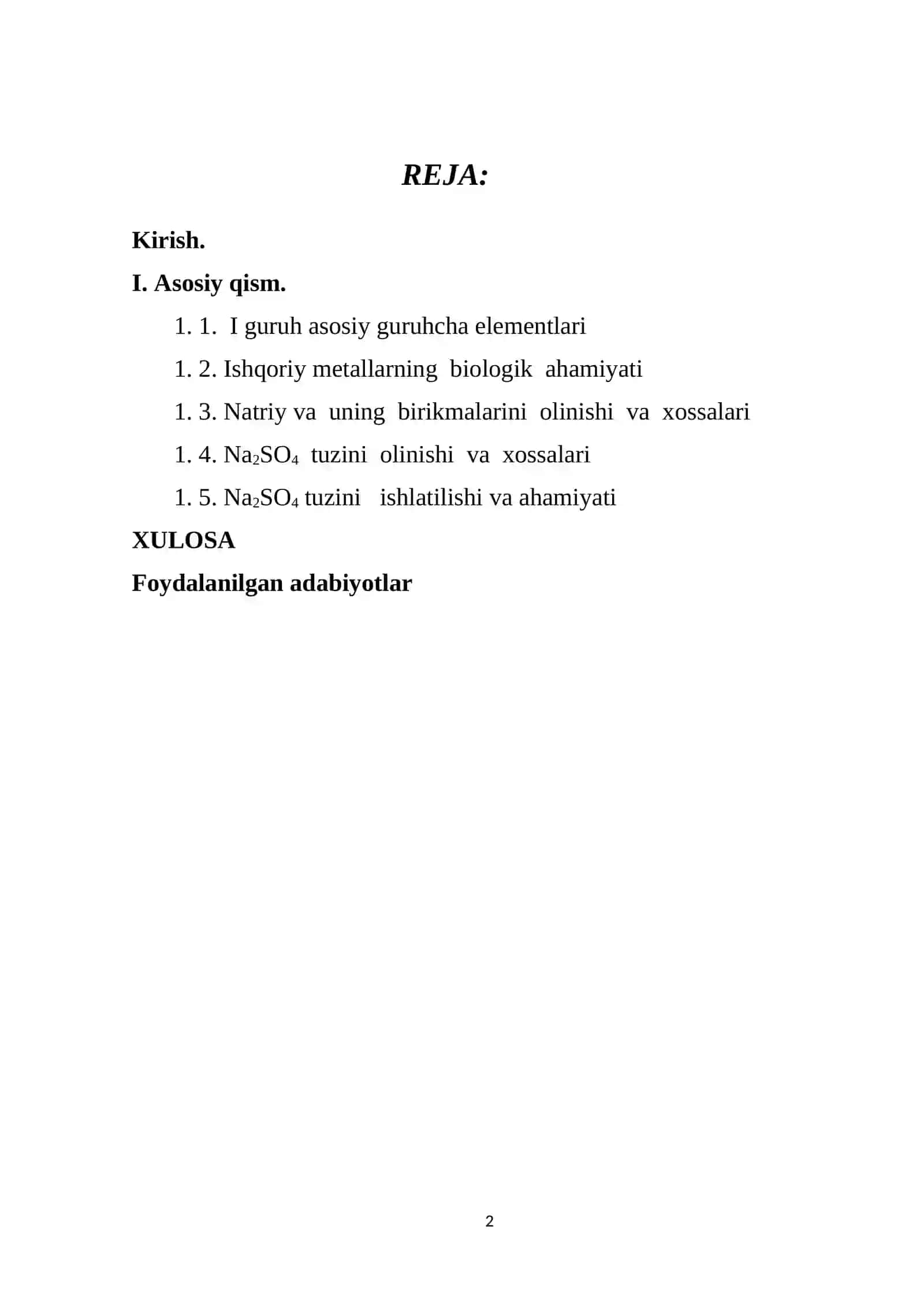Natriy sulfat tuzining olinishi va xossalari 2