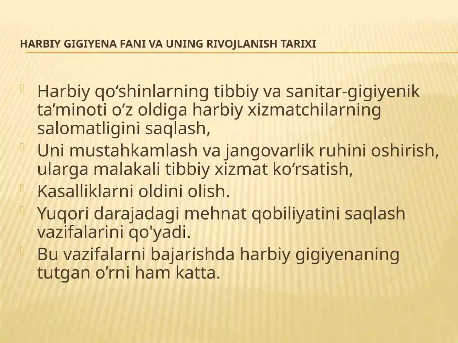 statsionar va dala sharoitida qo'shinlarni joylashtirishni sanitar nazorati 2