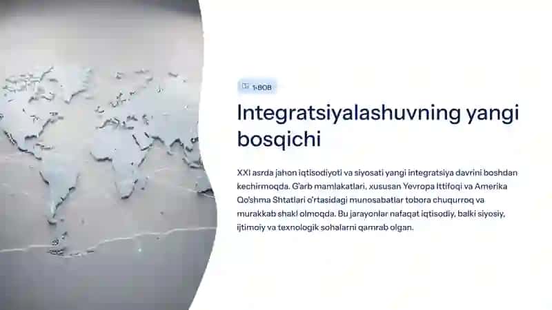 Integratsiyalashuv jarayonlarining jadallashuvi 2