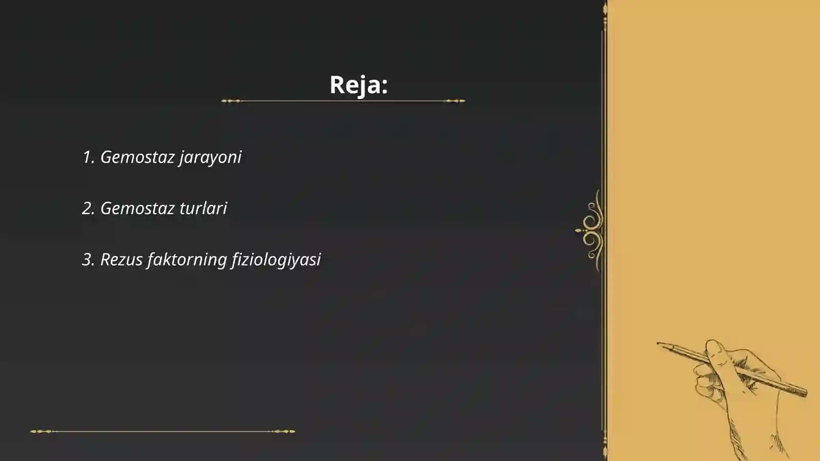 Gemostaz. Rezus faktor. Qon guruhlari 2