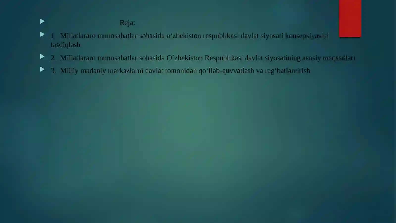 Milatlararo munosabatlarni rivojlanishida milliy va umuminsoniy qadriyatlarni o’rni 2