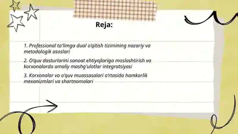 Professional ta'limga dual o'qitish tizimini tatbiq etish istiqbollari 2