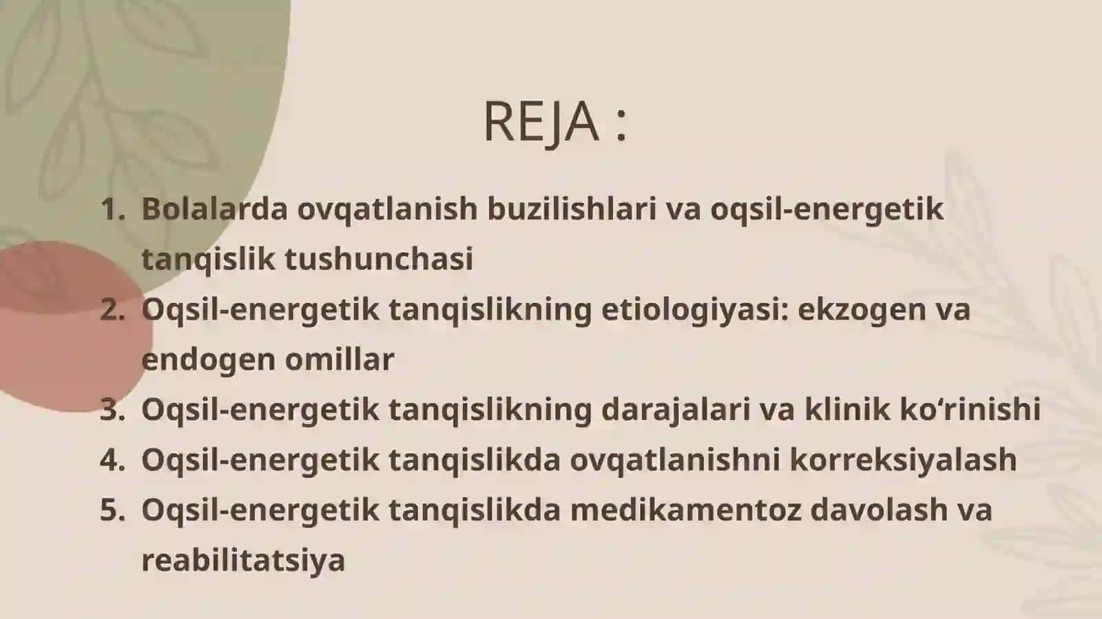 Bolalarda ovqatlanish buzilishlari va oqsil-energetik tanqislik tushunchasi 2