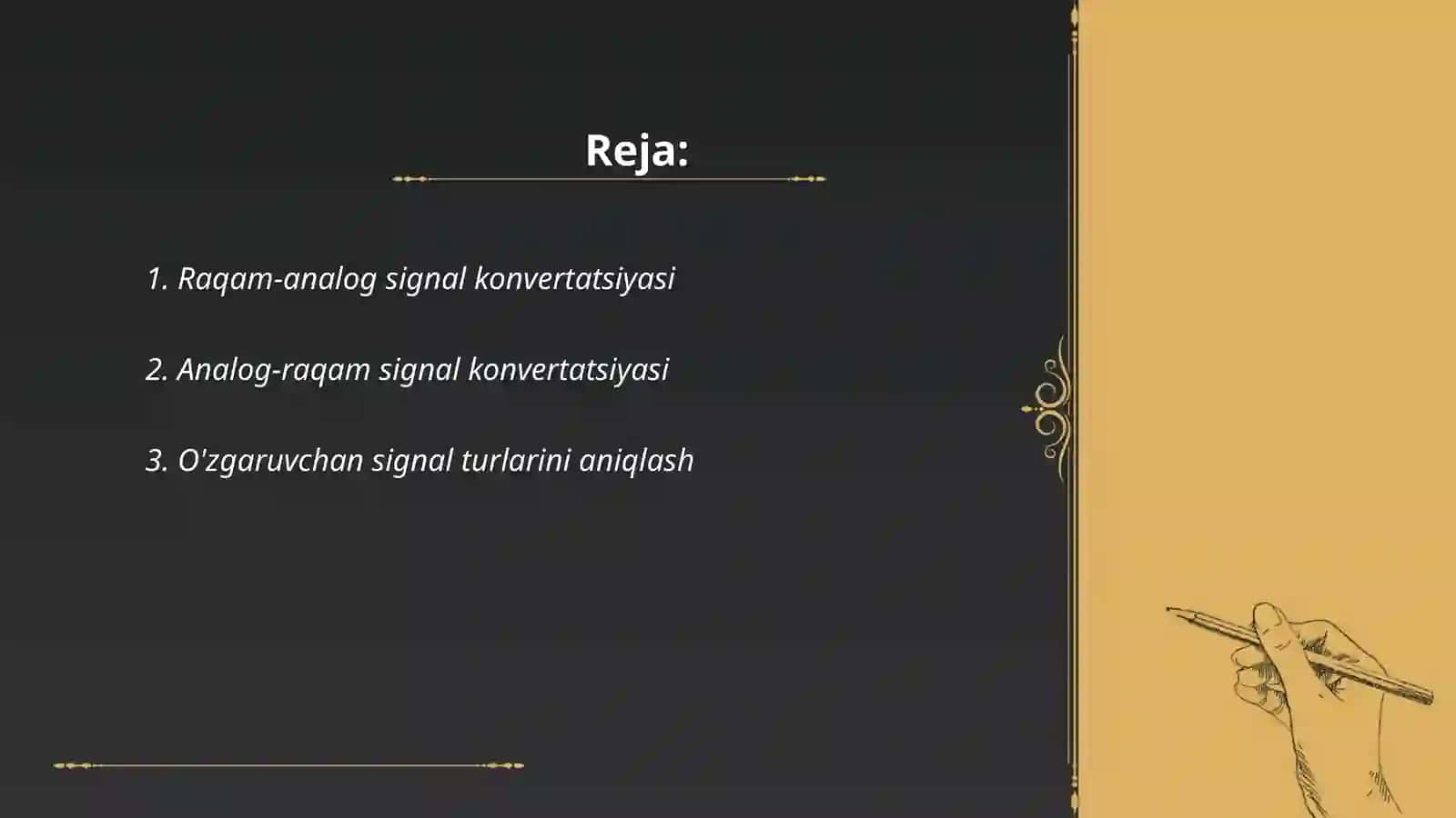 Raqam-analog va analog -raqam signallarni ózgartirish usullari ishlash prinsipi 2