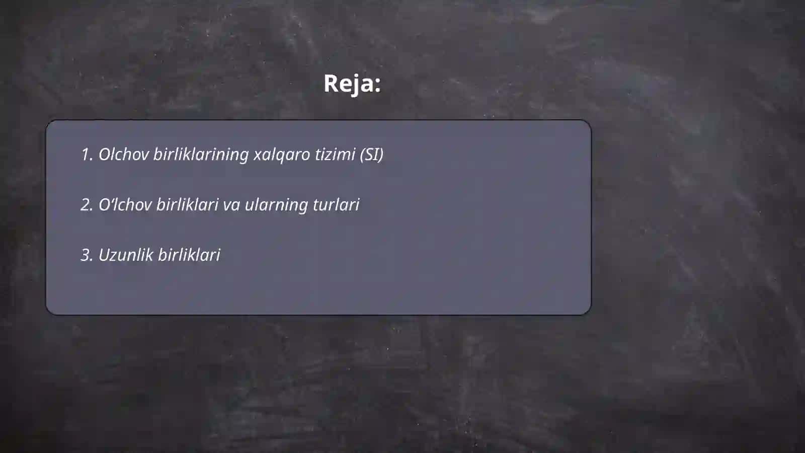 Olchov birliklarining xalqaro tizimi (SI) 2