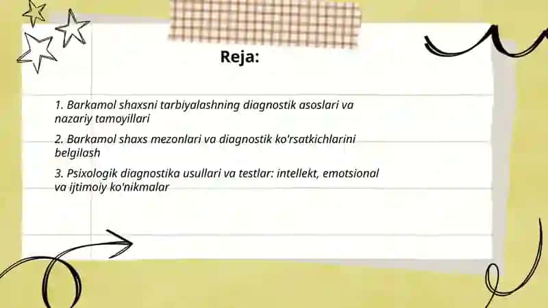 Hozirgi kunda barkamol shaxsni tarbiyalash diagnostikasi 2