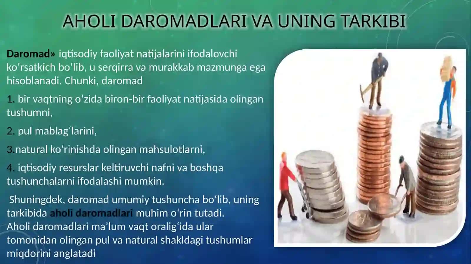 Aholi daromadlari va uning tarkibi 2