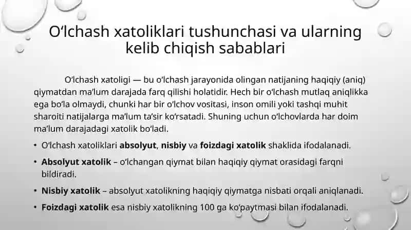 O‘lchash xatoliklarining ishonchli intervali va ishonchli chegaralari 2