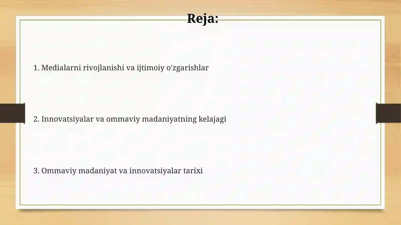 Media madaniyat va innovatsion tarixi 2
