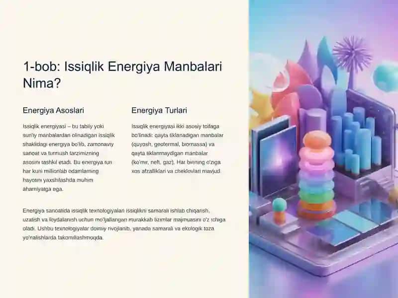 Issiqlik Texnologiyaning Energiya Manbalari: Bugun va Kelajak 2