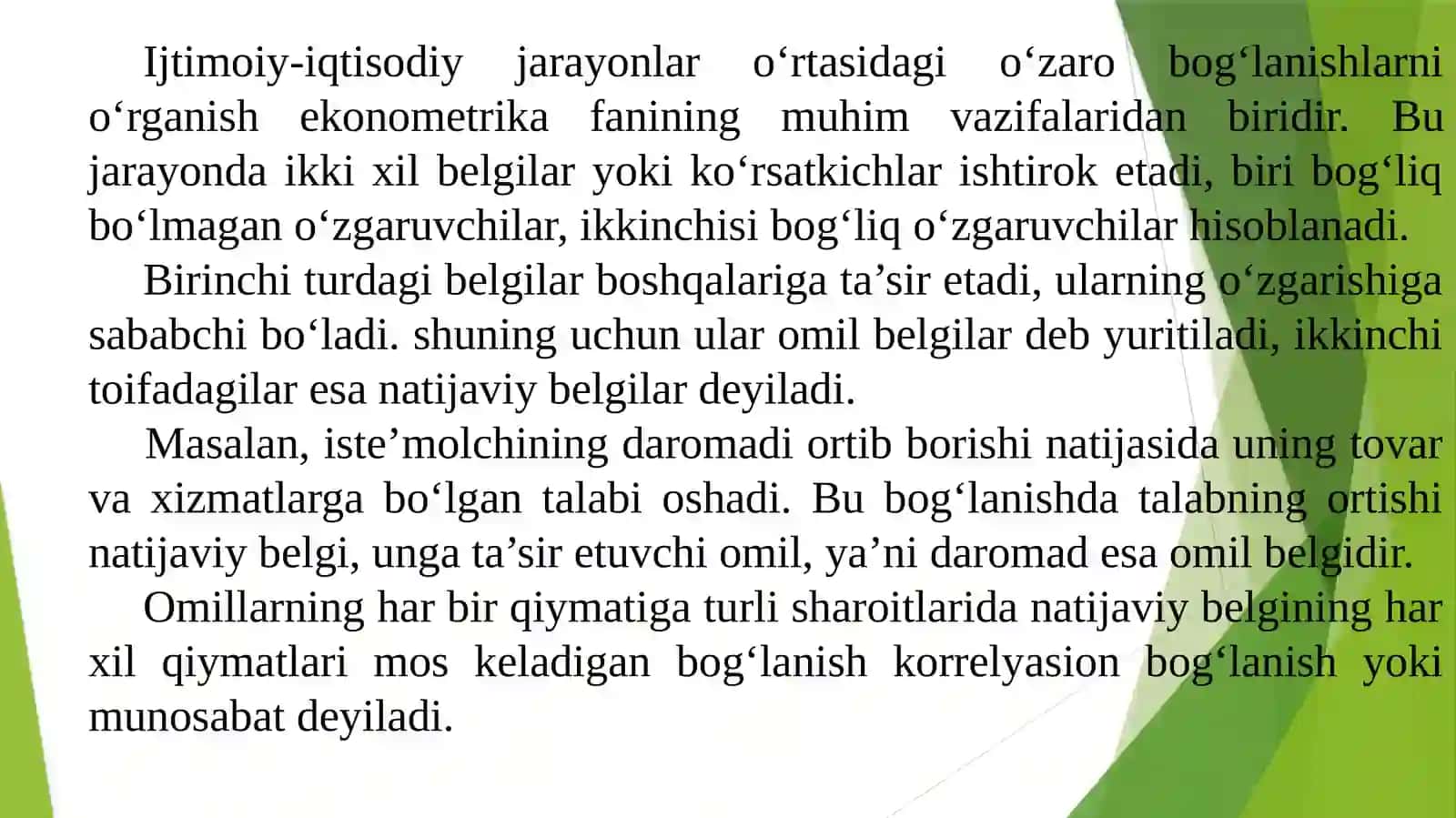 JUFT KORRELYATSION - REGRESSION TAHLIL 2
