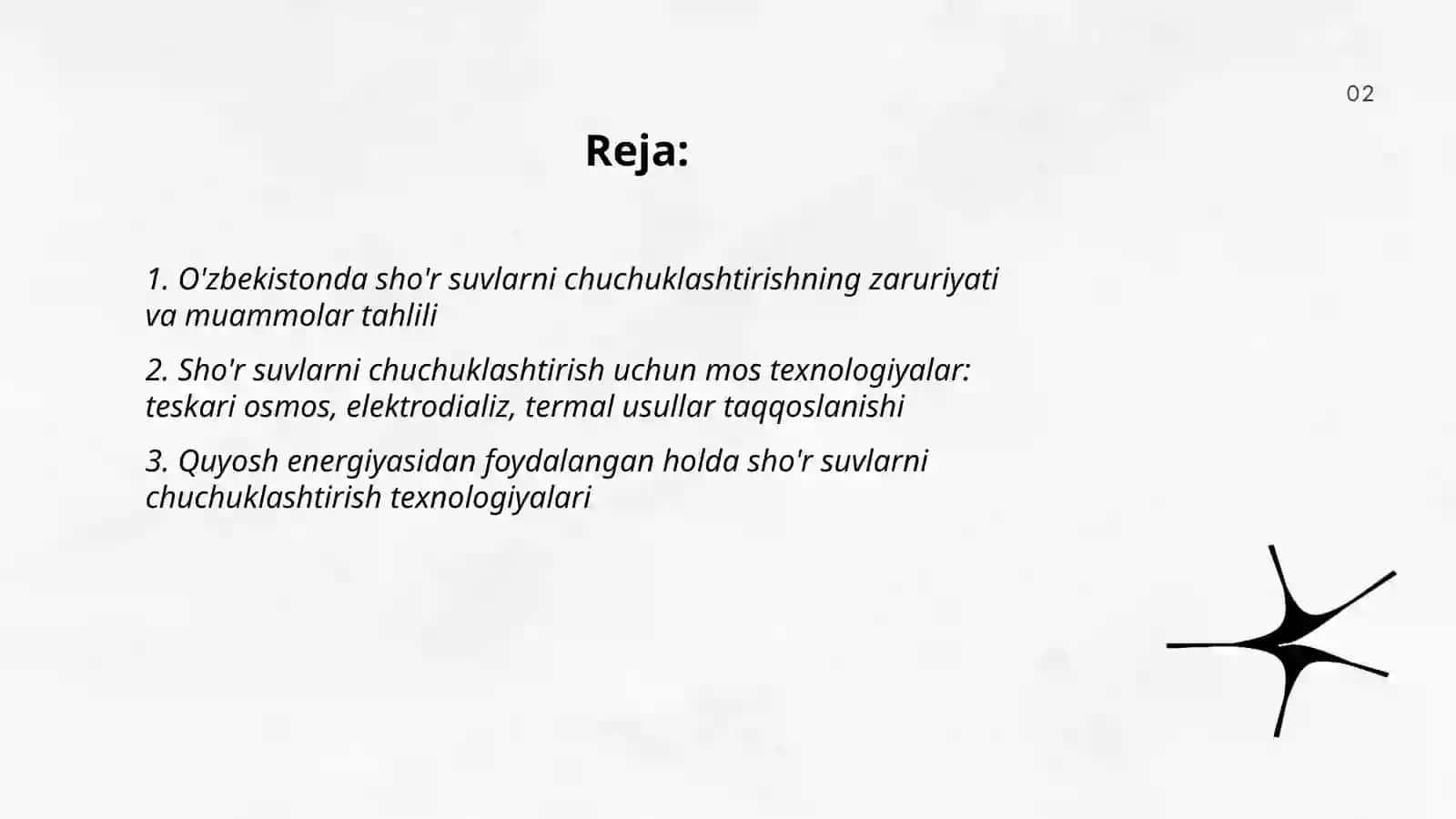 Sho'r suvlarni chuchuklashtirish g'oyasi 2