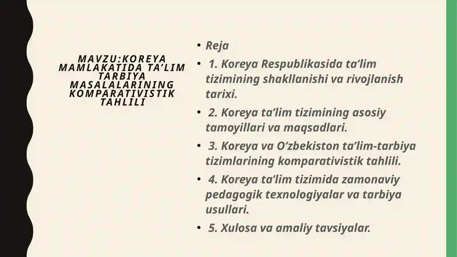 Koreya mamlakatida ta’lim tarbiya masalalarining komparativistik tahlili 2
