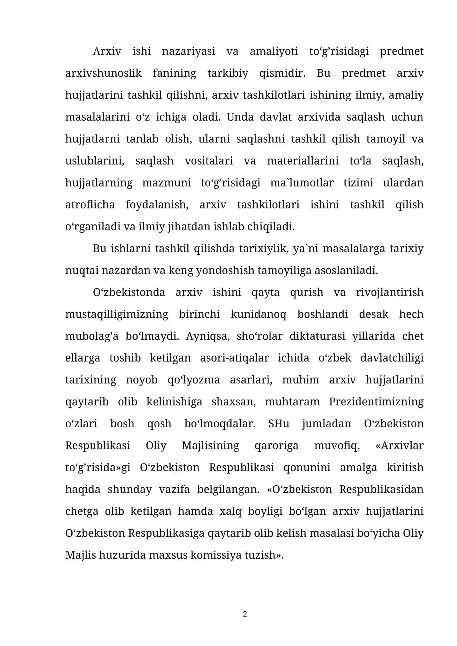 XORAZM VILOYAT DAVLAT ARXIVI TARIXI 2