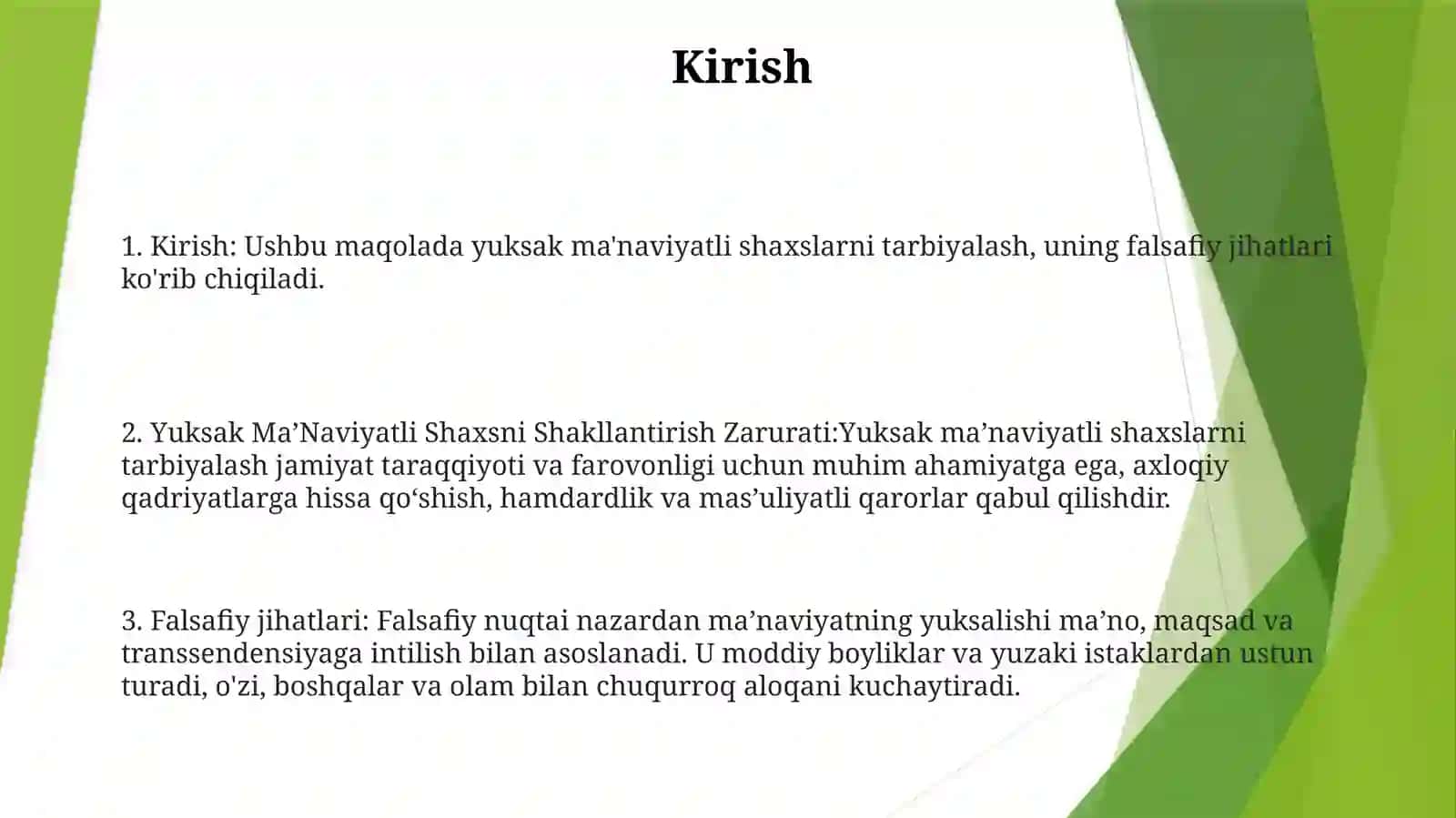 Yuksak MaʼNaviyatli Shaxsni Shakllantirish Zarurati Va UningFalsafiyJihatlari 2