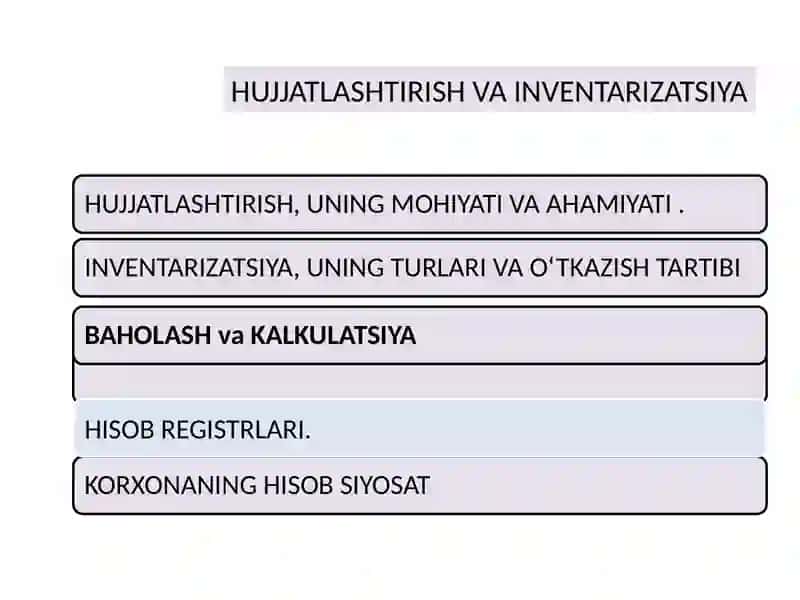 Hujjatlash tirish va inventarizatsiya 2