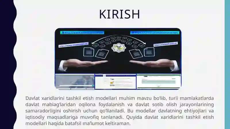 Davlat xaridlarini tashkil etish modellari 2
