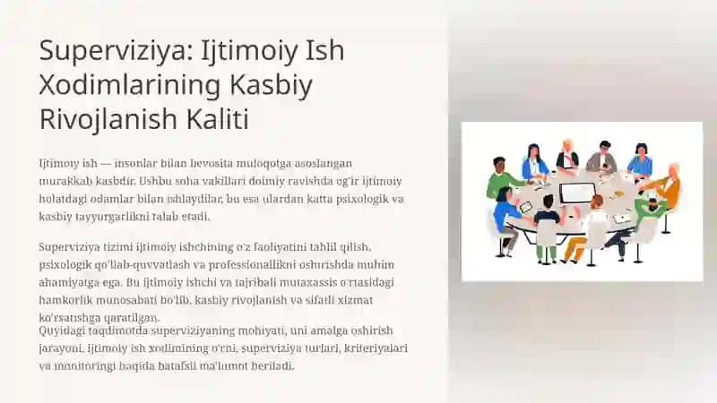 Superviziya: Ijtimoiy Ish Xodimlarining Kasbiy Rivojlanish Kaliti 2