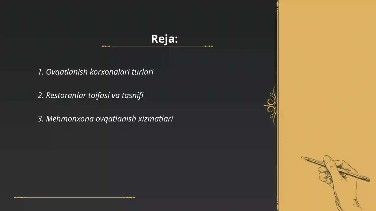 Mehmonxona va restoran menejmenti 2