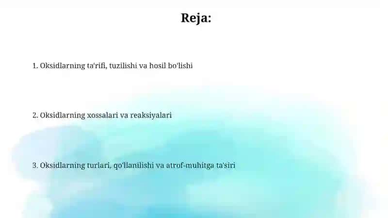 Oksidlar ta'rifi va nomenklatura 2