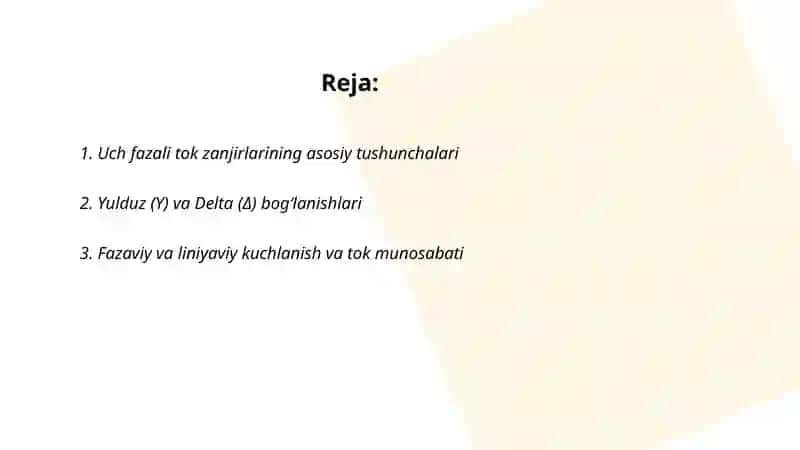 Uch fazali tok zanjirlari 2