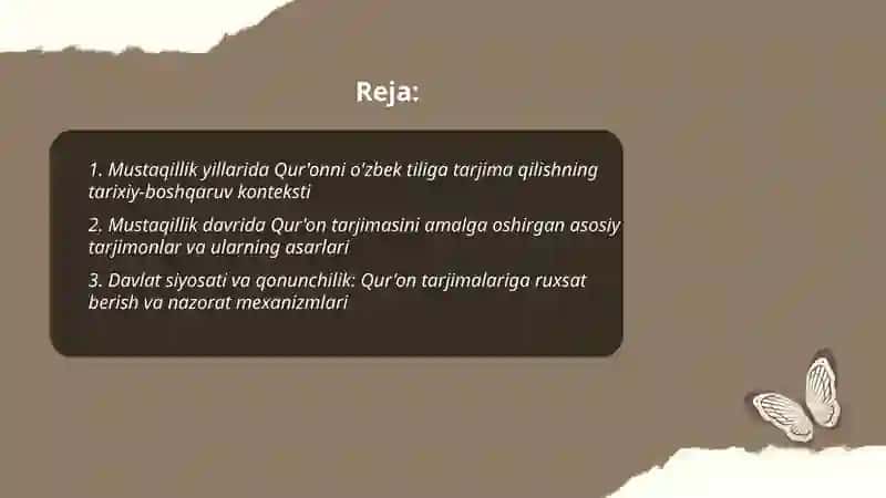 Mustaqillik yillarida Qur'onning O'zbek tiliga tarjima qilinishi va tafsviri 2