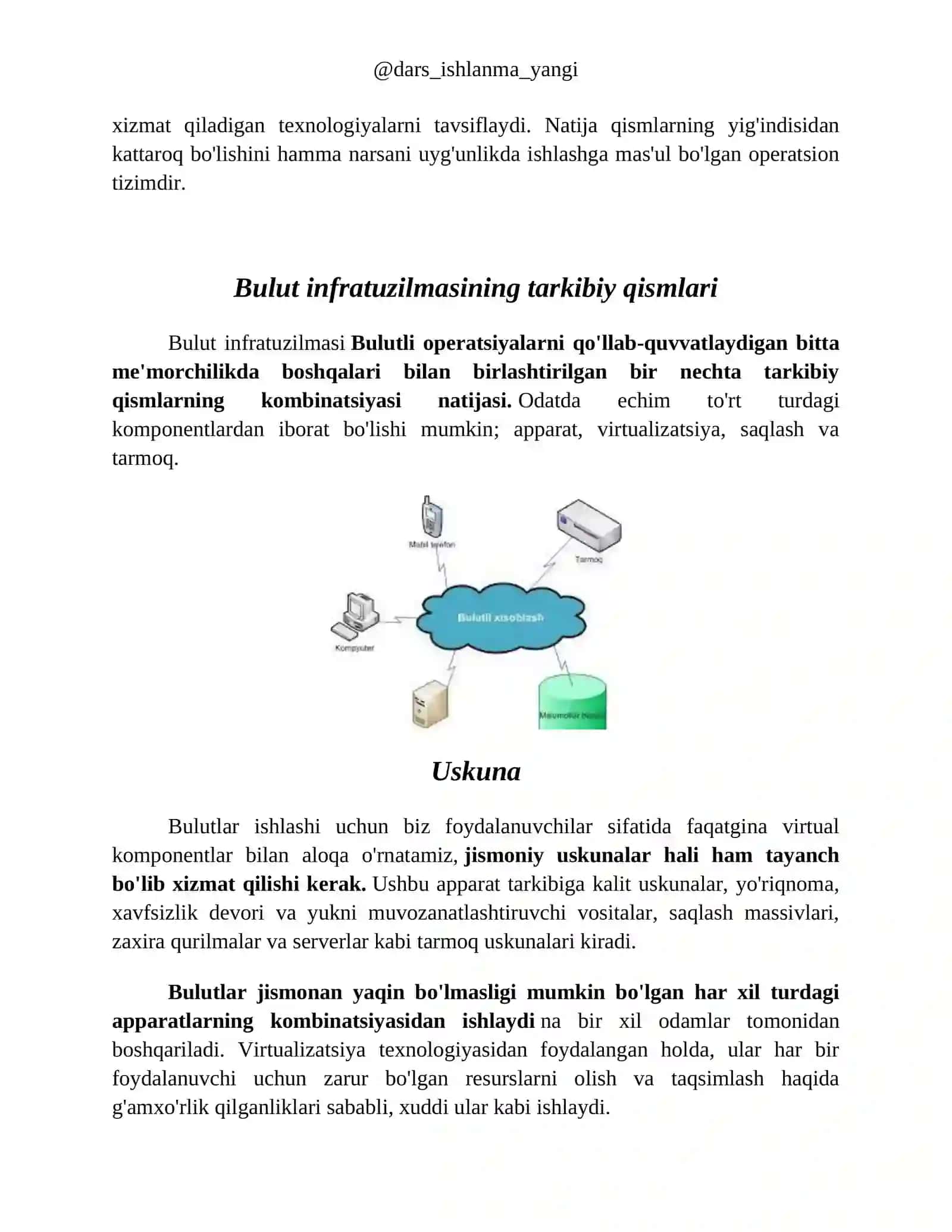 Bulutli infrastruktura taqdim etadigan xizmatlar 2
