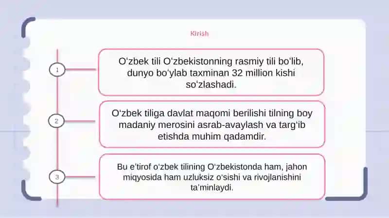 Shavkat Mirziyoyevning O'zbek tilida davlat tiliga maqom berilgan 30 yilligi 2