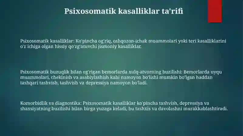 Psixosomatik Kasalliklari Bilan Kasallangan Bemorlarining Xulq Atvor Buzilishlari Abbos 2